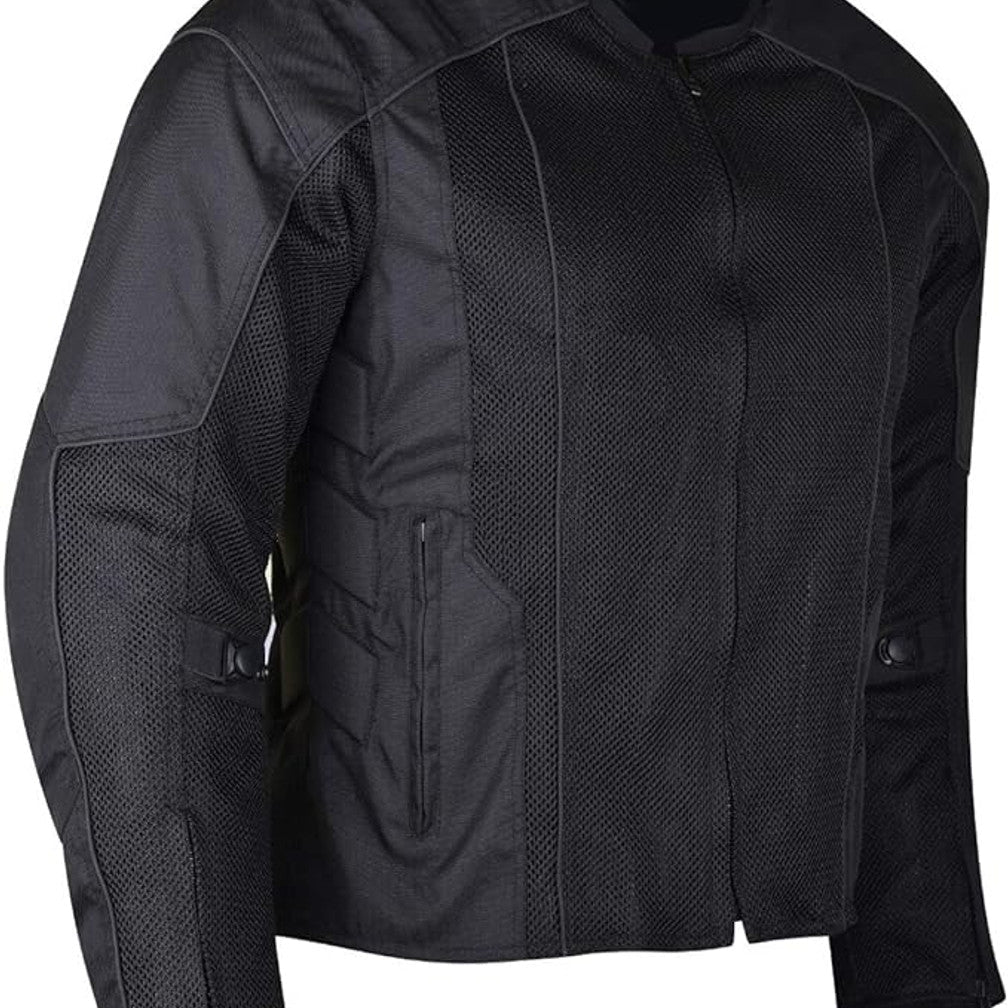 Vance VL1627 Men's 3-Season Mesh/Textile CE Armor Motorcycle Jacket