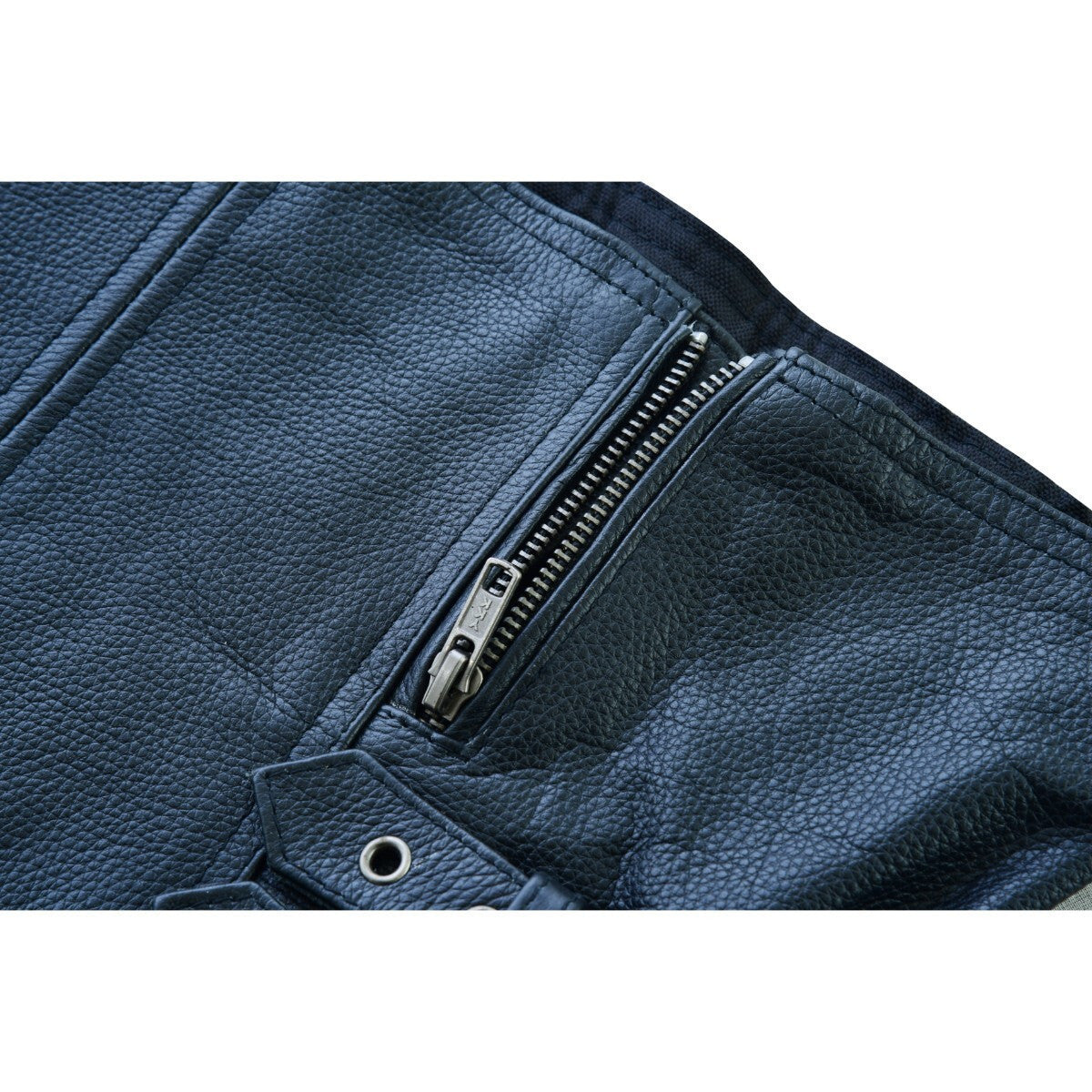 High-Mileage-Womens-Black-Premium-Cowhide-Biker-Motorcycle-Leather-Vest-Buckles-detail-pic