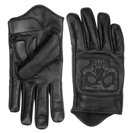 Vance VL475SK Mens Gel Palm Riding Gloves With Skull-Full