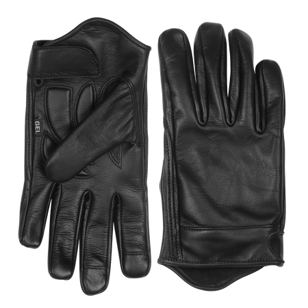 Vance VL475 Mens Black Gel Palm Riding Leather Gloves