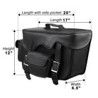 Double Pocket Plain PVC Motorcycle Saddlebags-Sizing