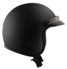 Detour-Helmets-Flat-Black-open-face-Motorcycle-Riders-side