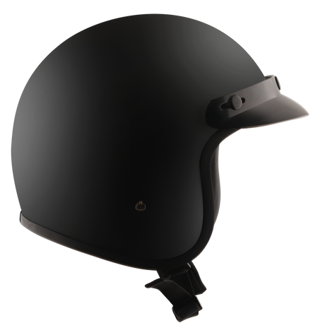 Detour-Helmets-Flat-Black-open-face-Motorcycle-Riders-side