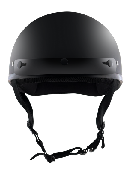 Detour-Helmets-Flat-Black-Half-Helmet-Motorcycle-Rider-front