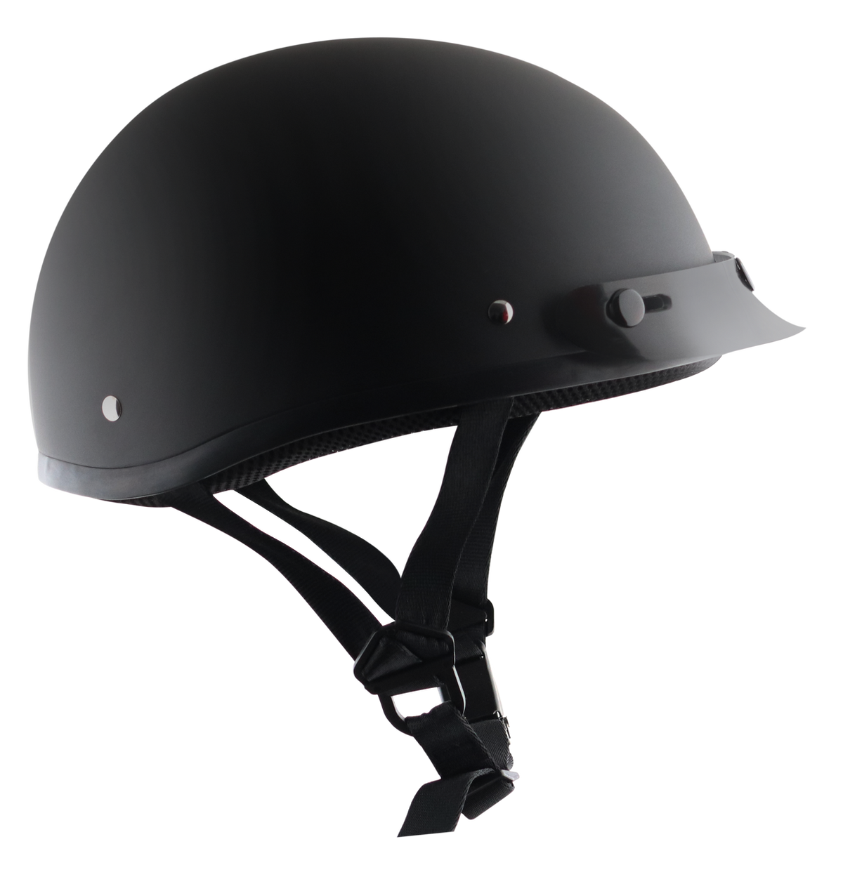 Detour-Helmets-Flat-Black-Half-Helmet-Motorcycle-Rider-side