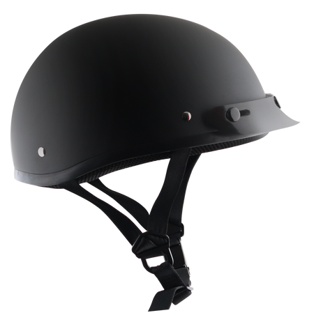 Detour-Helmets-Flat-Black-Half-Helmet-Motorcycle-Rider-side