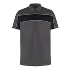 Vance-Leather-Mens-Grey-Black-Short-Sleeve-Button-Down-Two-Pockets-Soft-Casual-Shirt-main