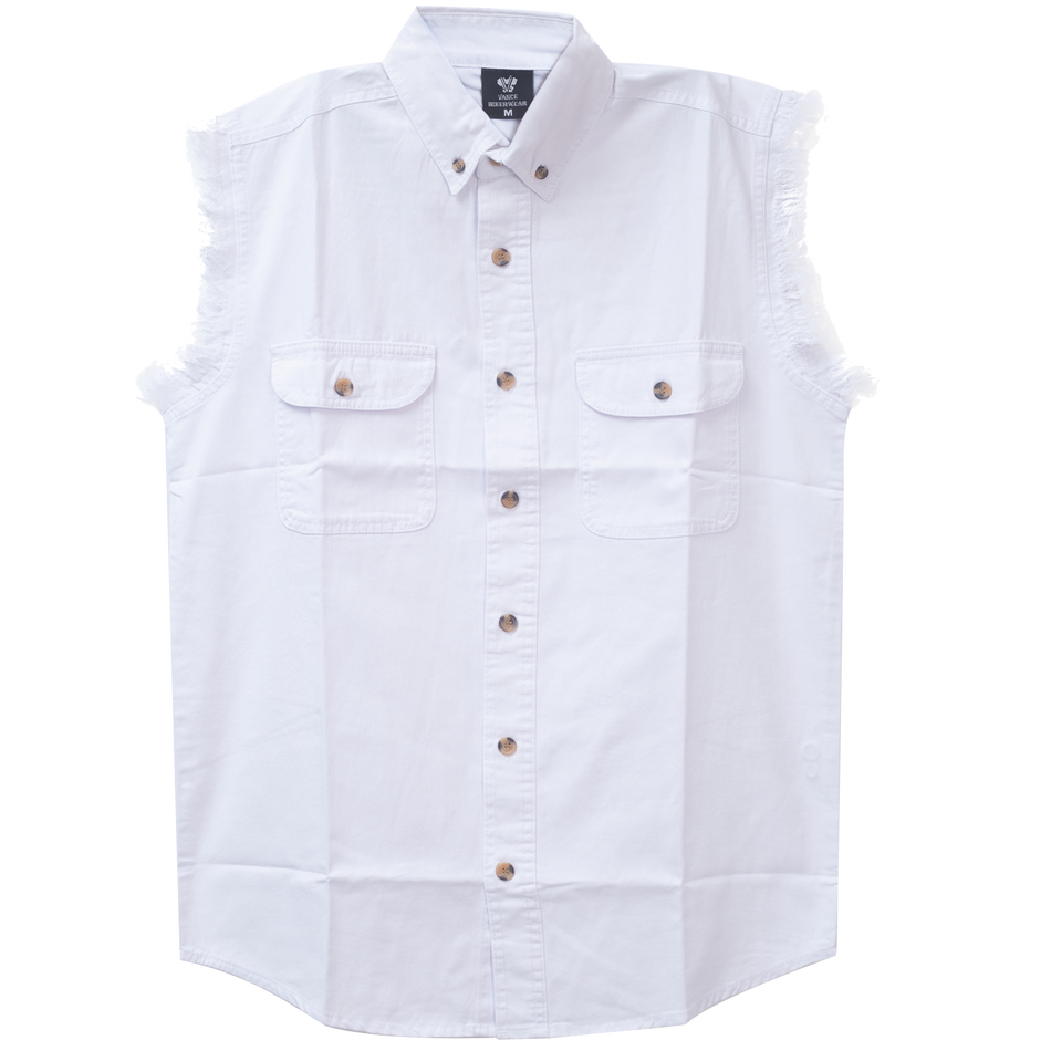 VB704 - Mens Cutoffs White Shirt