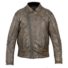 High Mileage HMM517DB Men's Dual Conceal Carry Distressed Brown Premium Cowhide Leather Biker Motorcycle Riding Jacket