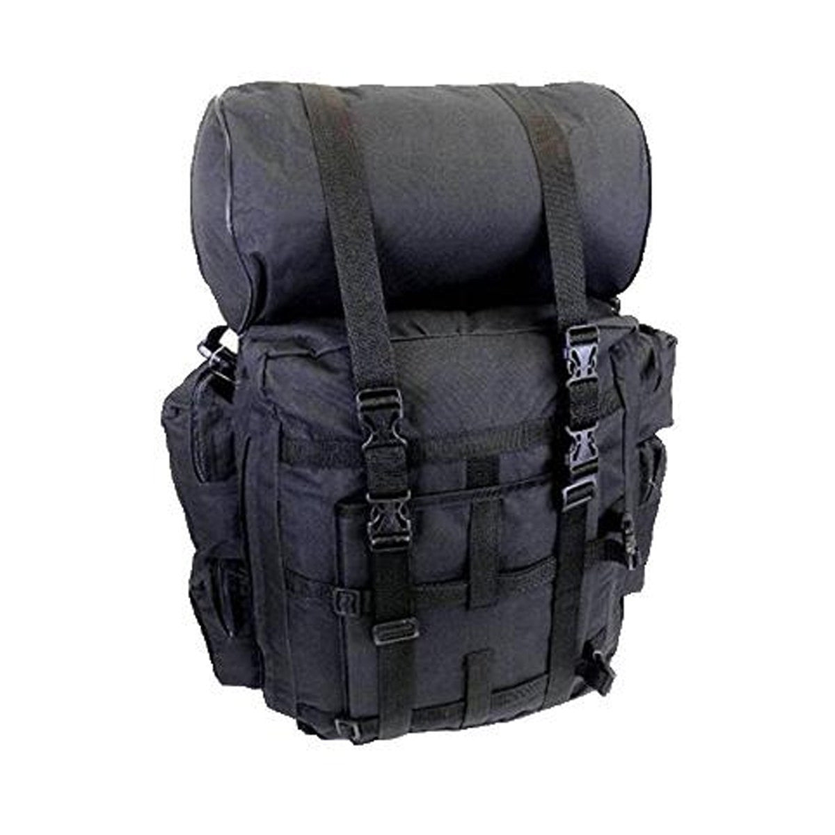 Vance VS324 Black Nylon Large Motorcycle Travel Luggage Sissy Bar Bag - Back View