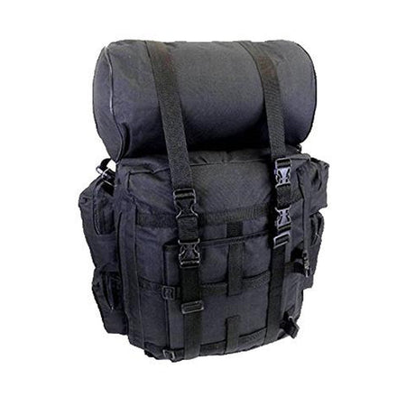 Vance VS324 Black Nylon Large Motorcycle Travel Luggage Sissy Bar Bag - Back View