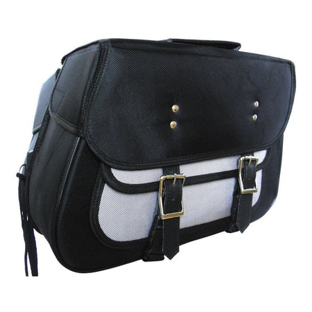 Vance VS260 Black Textile Motorcycle Saddlebags for Honda Yamaha Kawasaki Indian and Harley Davidson Motorcycles