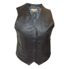 Vance VL1050 Womens Black Lady Biker Leather Motorcycle Vest