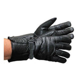 Vance VL400 Mens Black Insulated Winter Riding Leather Motorcycle Gauntlet Gloves