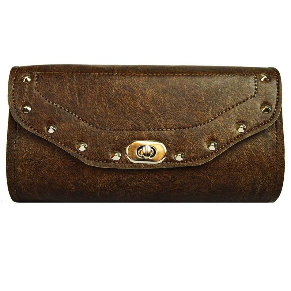 Vance VS106DB Distressed Brown Studded Motorcycle Tool Bag