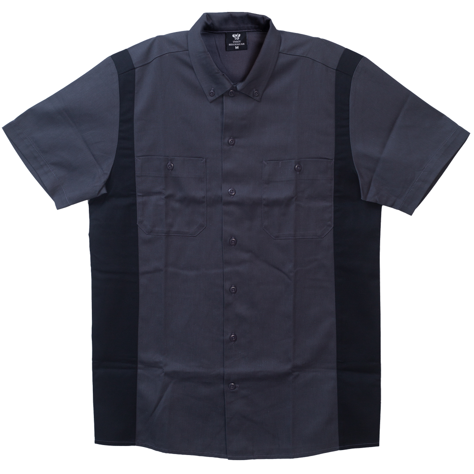 VB771GB - Men's Work Shirts Grey with Black Sides
