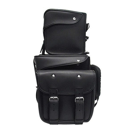 Vance VS339 Black 4 Piece Motorcycle Travel Luggage Sissy Bar Bag