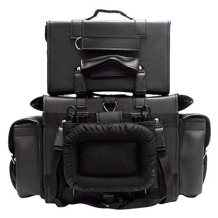 Vance VS339 Black Studded 4 Piece Motorcycle Travel Luggage Sissy Bar Bag
