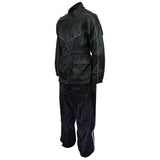 Thunder Under RS5001 Mens and Womens Black Two Piece Rainsuit Motorcycle Rain Gear