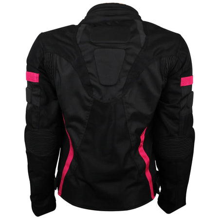 Advance Vance VL1674P Women's Black Pink All Weather Season CE Armor Lady Biker Mesh Textile Motorcycle Riding Jacket