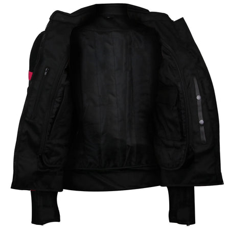 Advance Vance VL1674P Women's Black Pink All Weather Season CE Armor Lady Biker Mesh Textile Motorcycle Riding Jacket