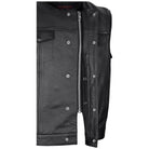 Vance VL919BP Men's Black Premium Cowhide Leather Biker Motorcycle Vest With Quick Access Conceal Carry Pockets and Paisley Liner - Detail View