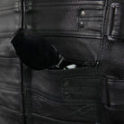 Vance VL905 Mens Black Premium Cowhide Tactical Bulletproof Style Leather Motorcycle Vest - Detail View