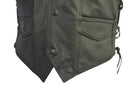 Vance VL923 Men's Black Premium Cowhide Leather Biker Motorcycle Vest