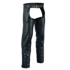 Vance Leather VL813 Men and Women Black Jean Style Cowhide Biker Motorcycle Leather Chaps
