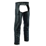 Vance Leather VL813 Men and Women Black Jean Style Cowhide Biker Motorcycle Leather Chaps