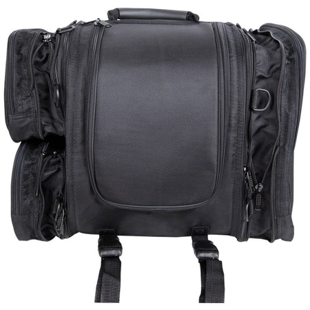 Vance VS340 Black Nylon Motorcycle Luggage Travel Pack Sissy Bar Bag