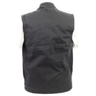 Vance VB920 Mens Black Heavy Duty Concealed Carry Denim Motorcycle Vest - Back View