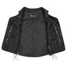 Vance Leather Ladies Economy Leather Five-Snap Lace Side Vest - inside - view