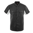 Vance Men's Button Front Garage Mechanics Shirt - Black/White