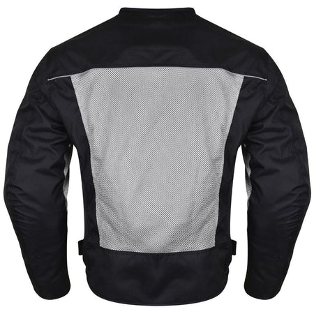 Advanced Vance VL1626 'Velocity' Waterproof 3-Season Mesh/Textile CE Armor Motorcycle Jacket - Back View