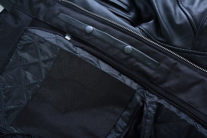 Vance Leather VL631 Women's Black Soft Cowhide Leather Sporty Scooter Crossover Biker Motorcycle Riding Jacket - close ups