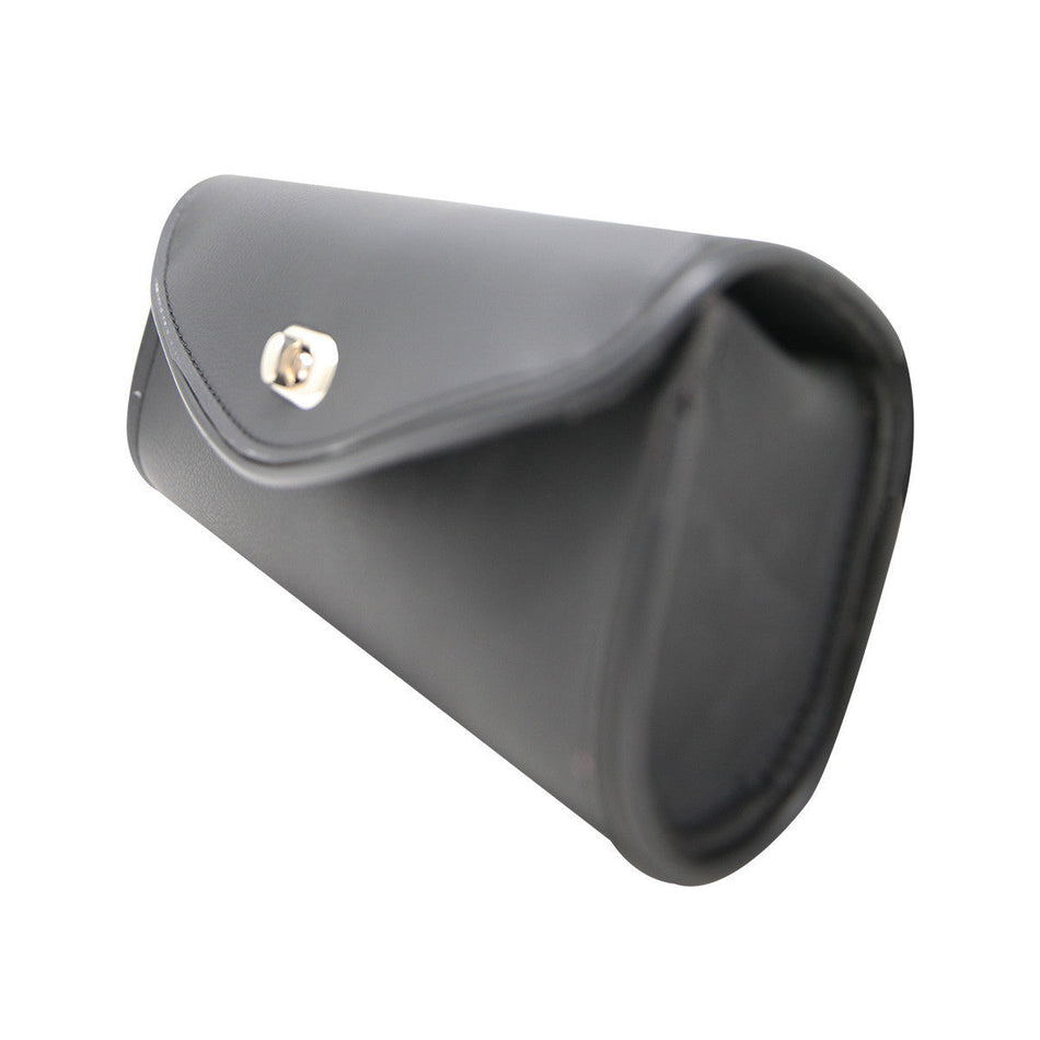 Vance VS180 Black Plain Motorcycle Windshield Bag for Indian Honda Yamaha Kawasaki and Harley Davidson Motorcycles - Side View