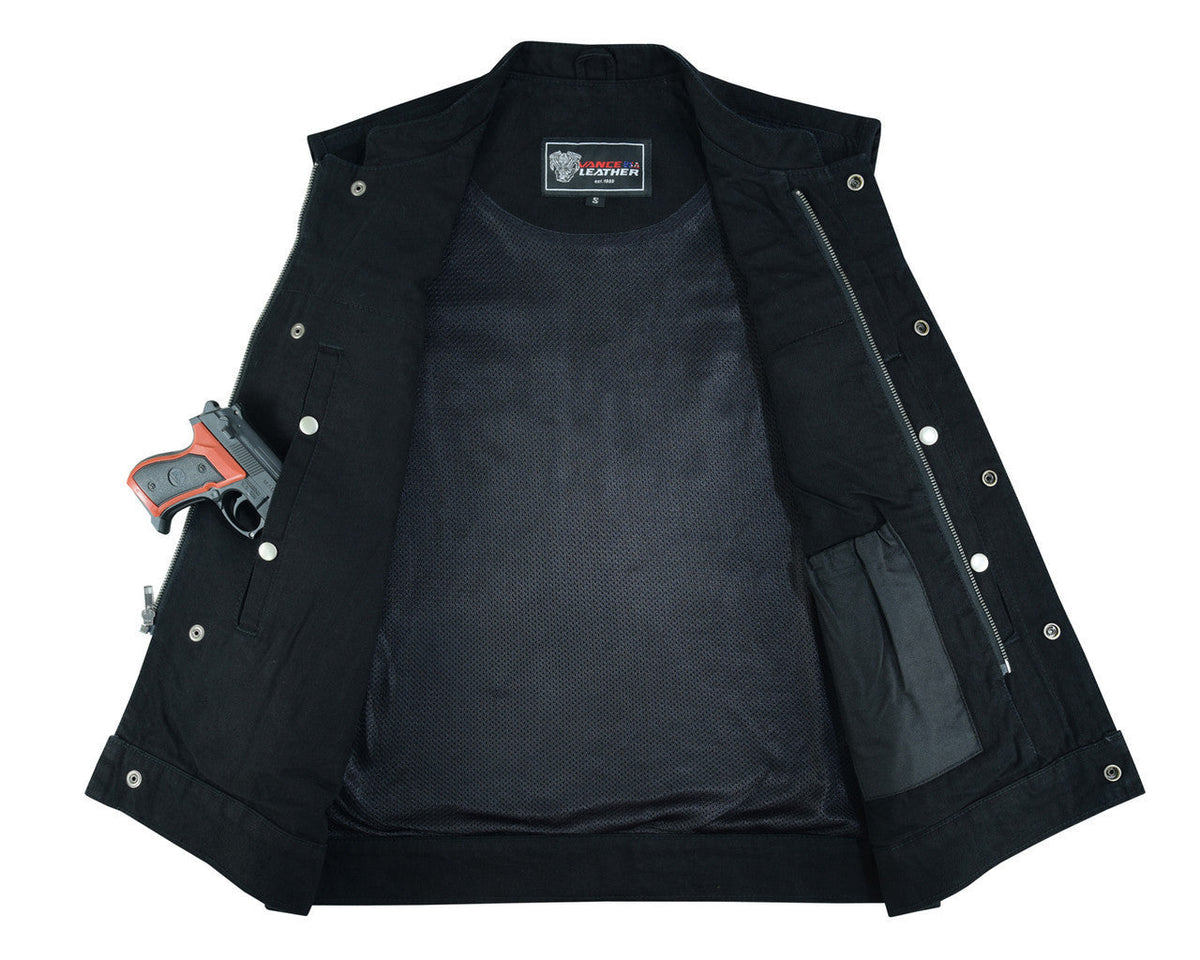SOA Style Black Denim Club Vest-open
