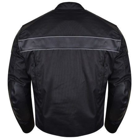 Vance VL1518 Mens Textile Motorcycle Jacket Motorbike Biker Riding Jacket Breathable with CE Armor - back