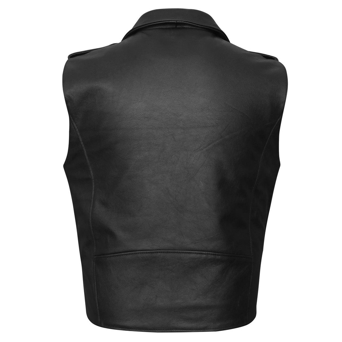 Vance-VL926-Mens-Premium-Leather-Classic-Motorcycle-Vest-Plain-Side-Belted-Waist-back
