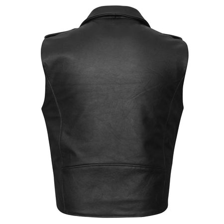 Vance-VL926-Mens-Premium-Leather-Classic-Motorcycle-Vest-Plain-Side-Belted-Waist-back