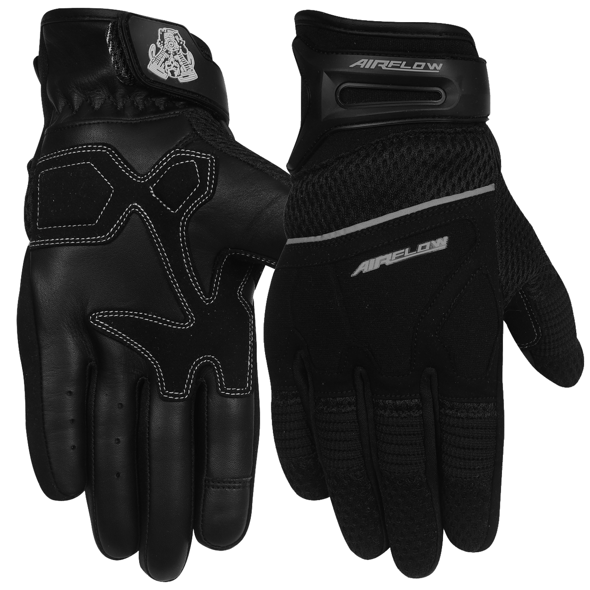 Vance VL434 AirFlow II Mesh / Textile Motorcycle Gloves- black-main