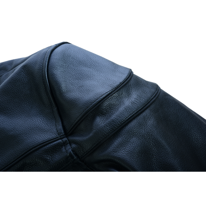 Mens VL531 Premium Racer Leather Commuter Motorcycle Jacket - arm