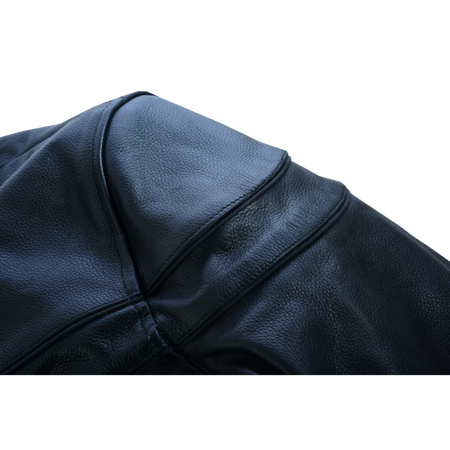 Mens VL531 Premium Racer Leather Commuter Motorcycle Jacket - arm