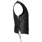 Vance VL907 Mens Black Premium Cowhide Leather Biker Motorcycle Vest with Buffalo Nickel Snaps and Conceal Carry Pocket - Side View