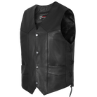 Vance VL922S Men's Black Side Laces Leather Biker Motorcycle Vest - mian