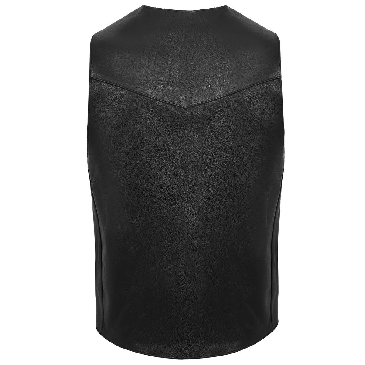 Vance VL921 Men's Black Premium Cowhide Biker Leather Motorcycle Vest - back