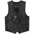 Vance VL921 Men's Black Premium Cowhide Biker Leather Motorcycle Vest - detail