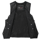 Vance VL921 Men's Black Premium Cowhide Biker Leather Motorcycle Vest - inner-view