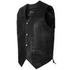 Vance VL915S Men's Black Ten Pocket Leather Vest - main